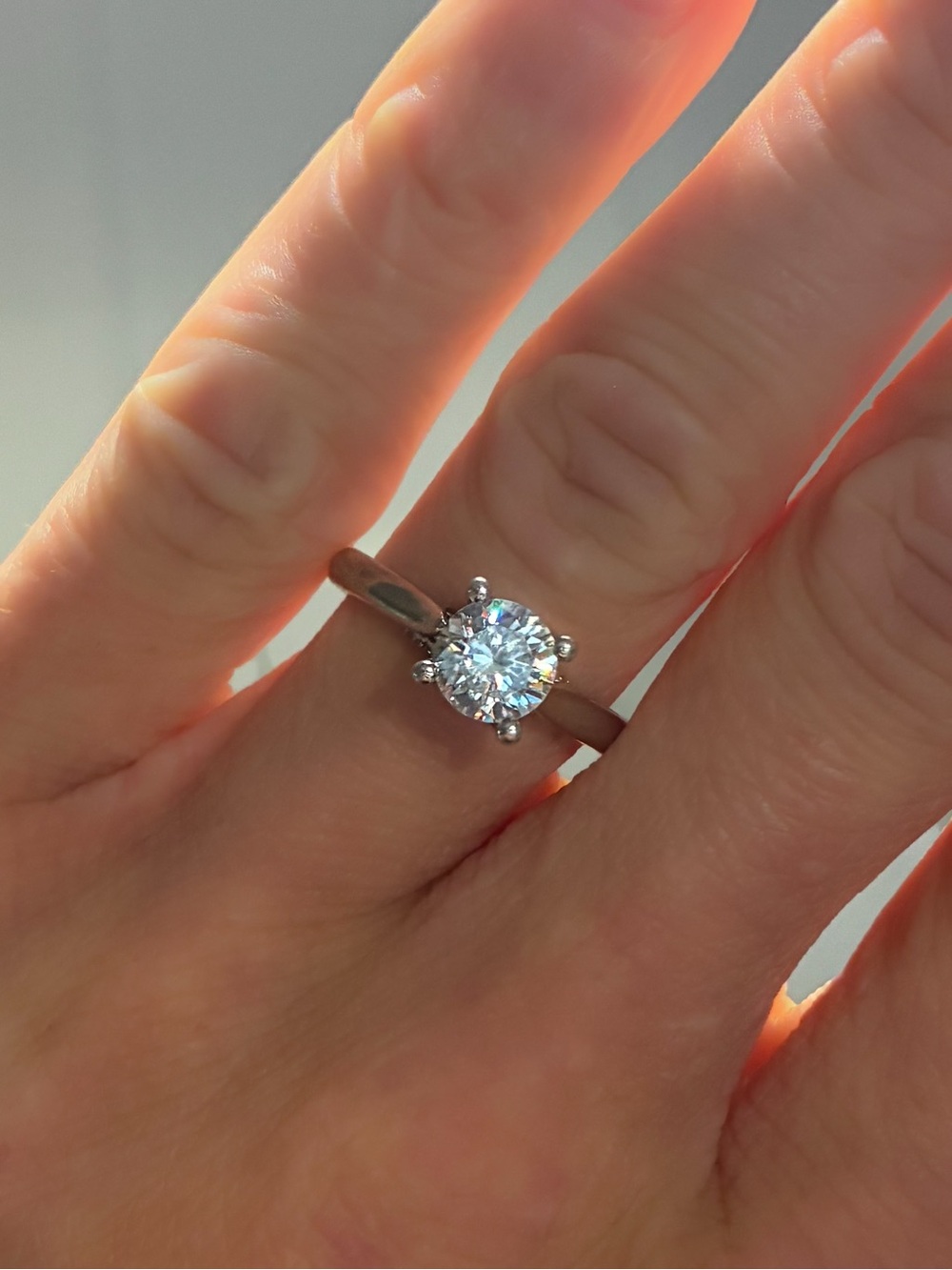 Sterling Silver Solitaire Ring – Size 7